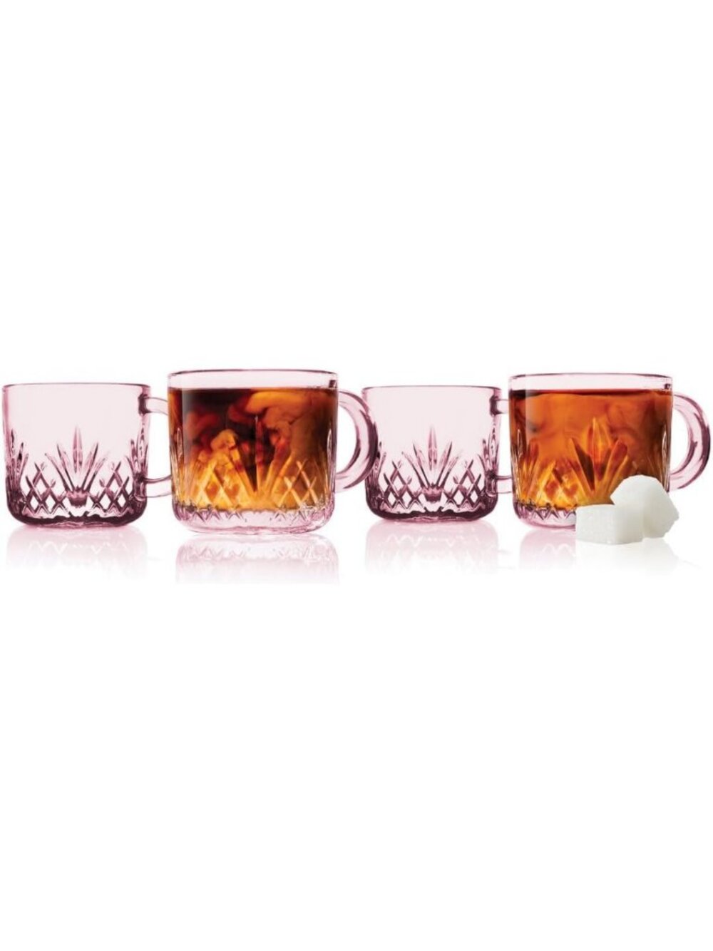 Set of 4 Pink Espresso Coffee Mugs - 3.5oz Perfect for Morning Brew & Gifts